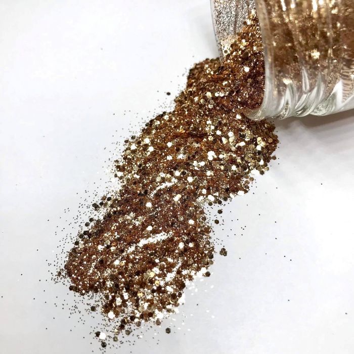 Глітер середній рожеве золото 25мл