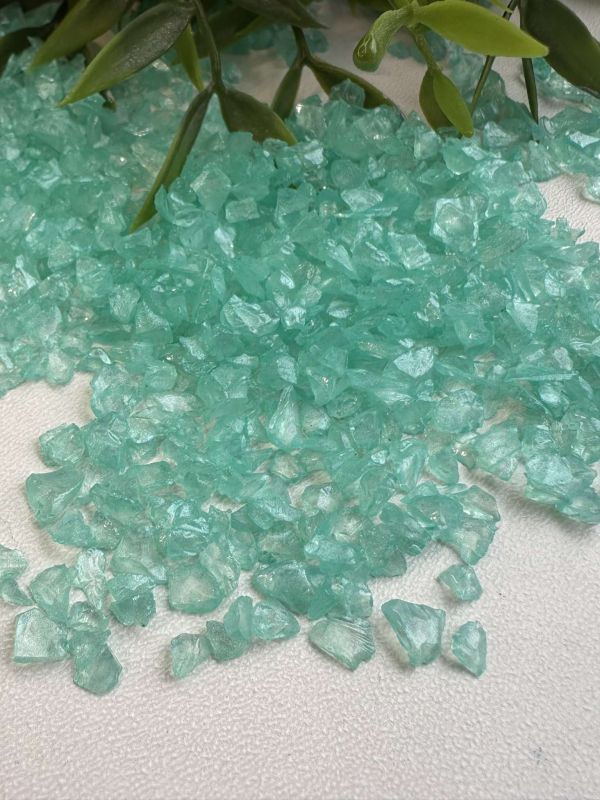 Скляна крихта 3-5мм перламутровий ментол упаковака 200грамм