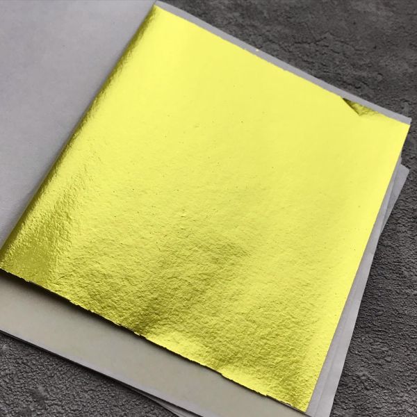 Портал в аркушах лимонне золото 10шт 9*9см