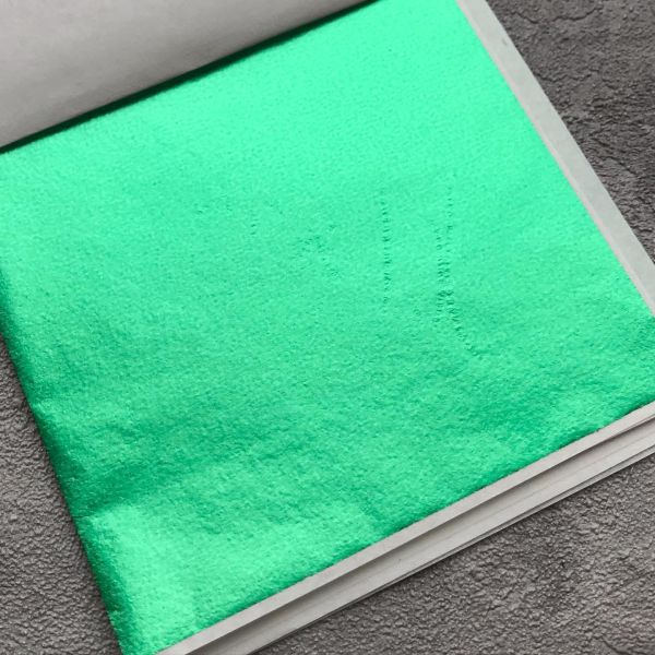 Поталь в аркушах зелена ментол 10аркушів 9*9см