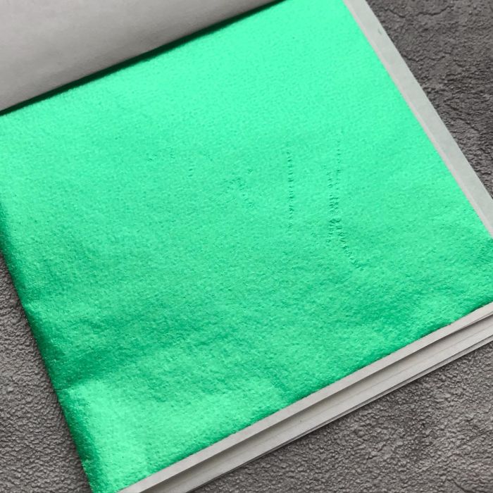 Поталь в аркушах зелена ментол 10аркушів 9*9см