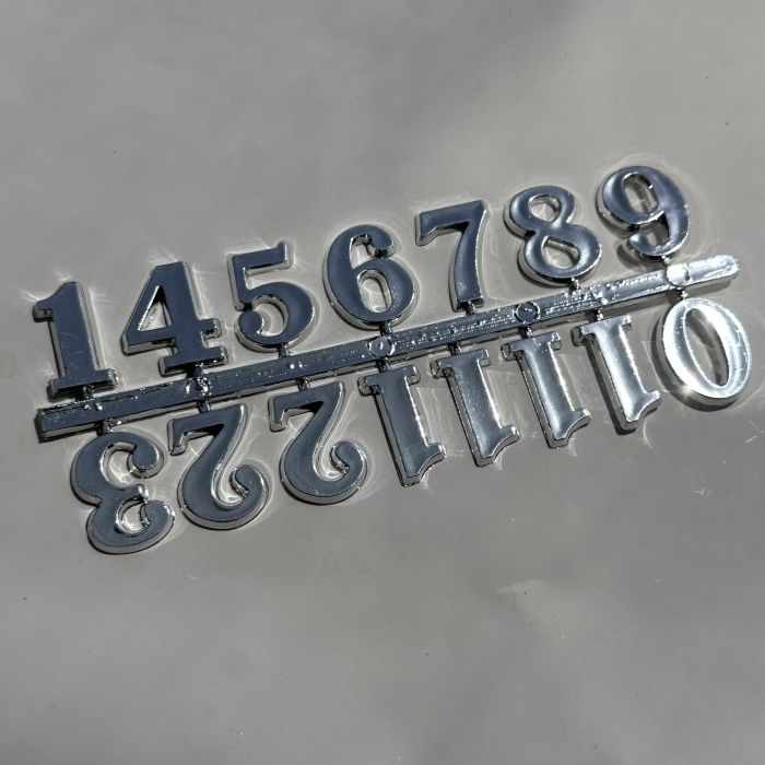 Цифри для годинника 2,5см срібло пластик