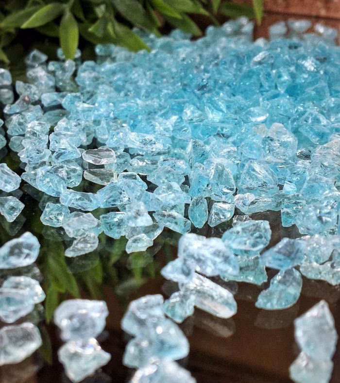 Скляна крихта натуральна блакитна 5-8мм