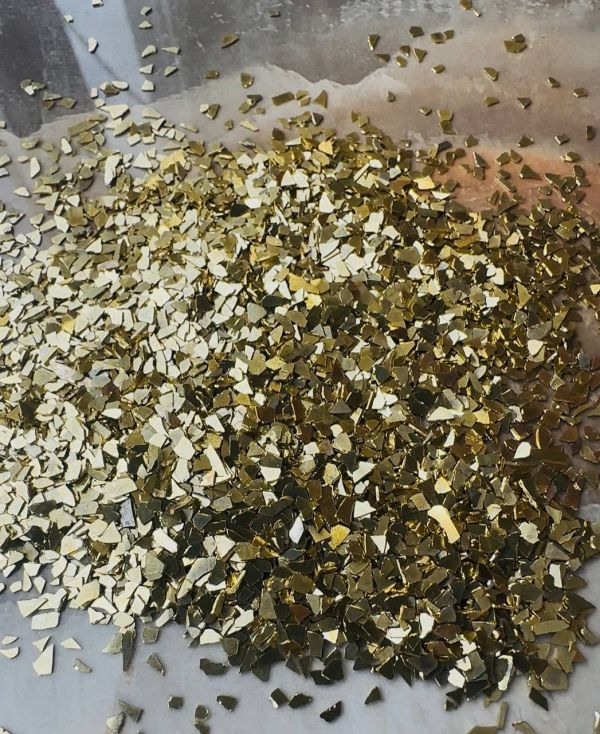 Скляна крихта Золото металізоване Шампань 2-3мм упаковка 50 грамм