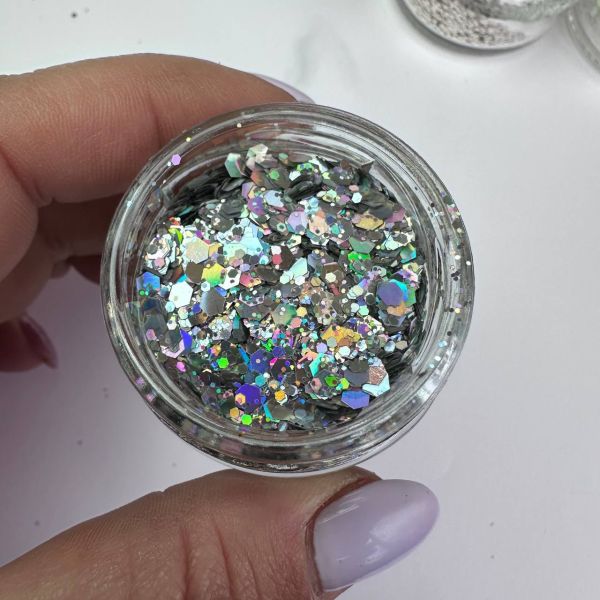 Брокат соти срібло