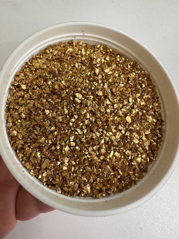 Скляна крихта металізована золото класичне 1-3мм упаковка 50 та 100 грам