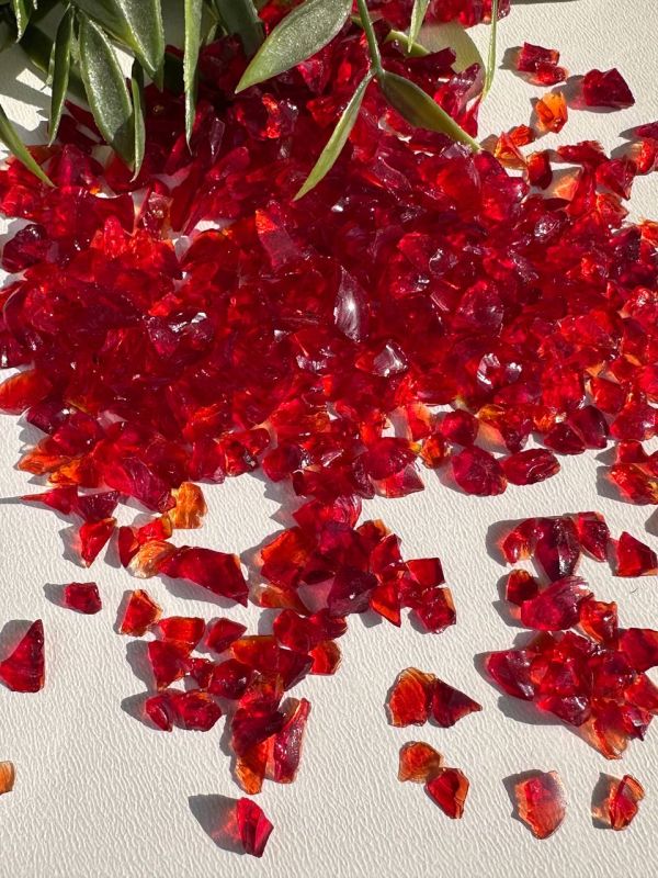 Скляна крихта Червона калина 3-5мм упаковка 200грамм