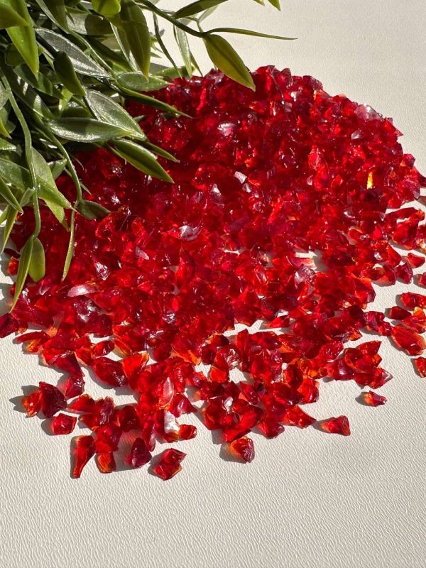 Скляна крихта Червона калина 3-5мм упаковка 200грамм