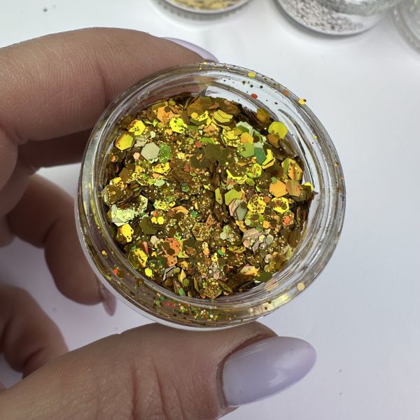 Золото соти мікс глітер блискитки 25мл