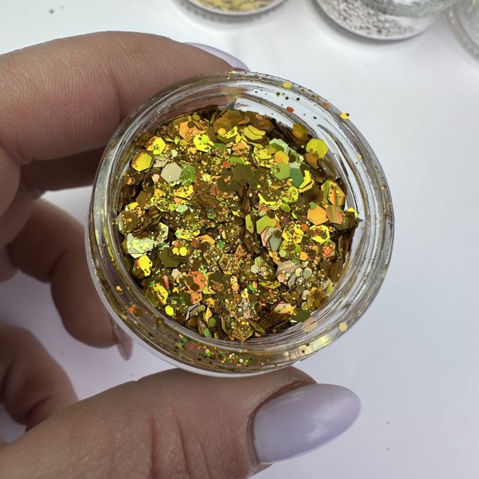 Золото соти мікс глітер блискитки 25мл