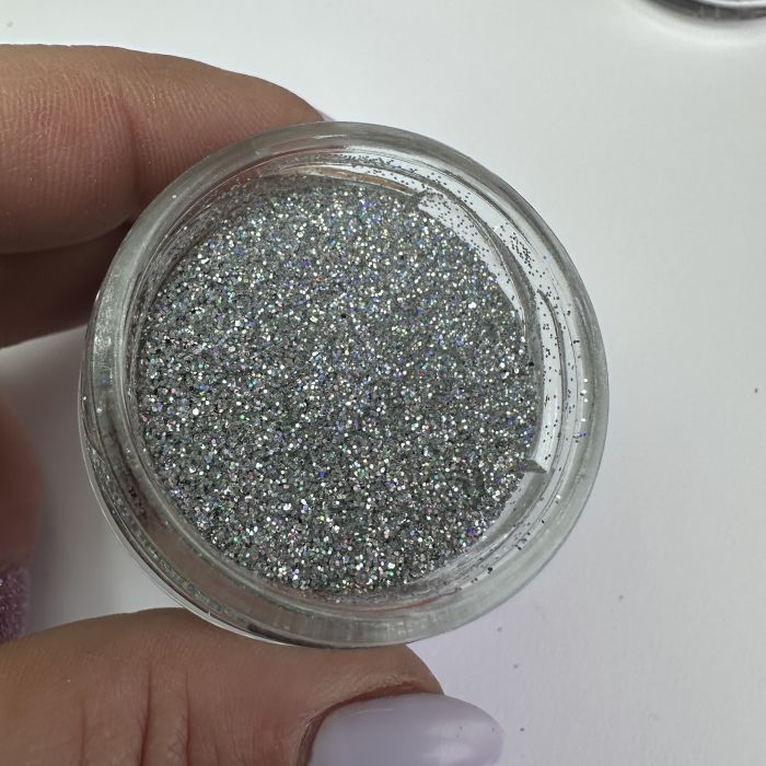 Срібло голографічний глітер блискітки 25мл