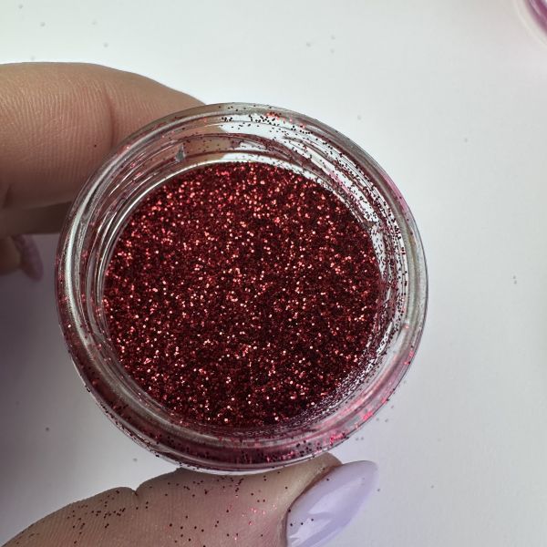 Червоний дрібний глітер блискітки банка 25мл