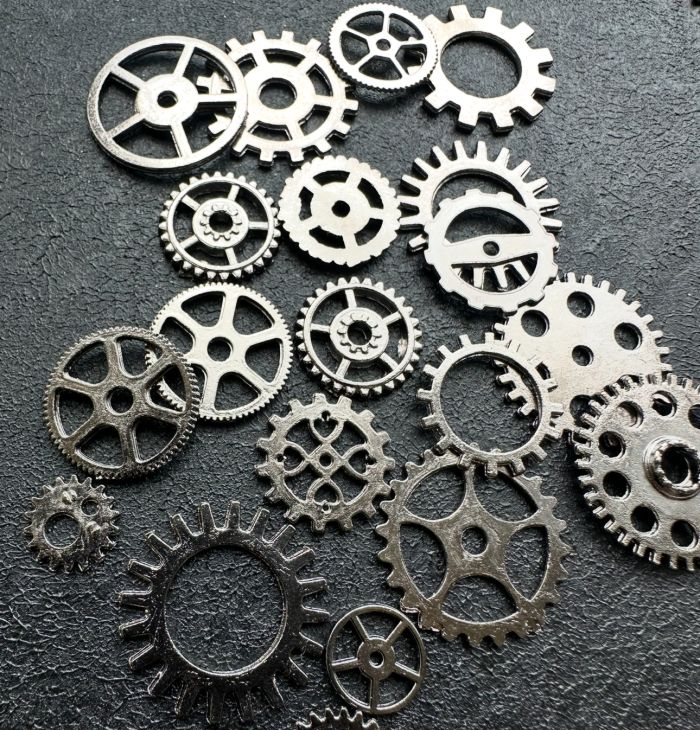 Шестерні металевий декор зістарене срібло