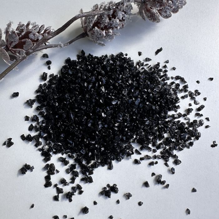 Чорна дрібна до 2мм скляна крихта тонована
