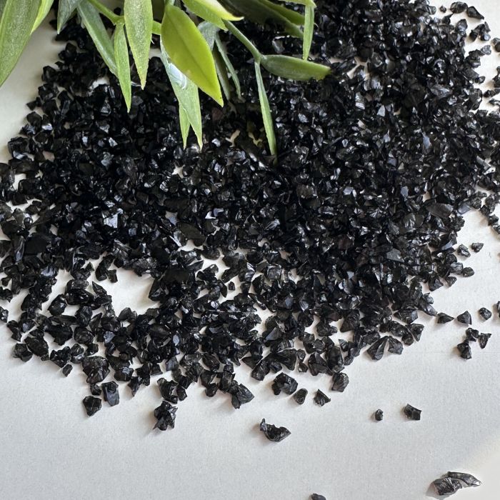 Чорна дрібна до 2мм скляна крихта тонована