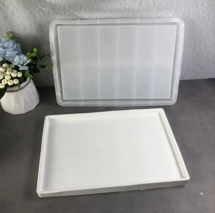 Молд таця 30×20×2,5 см силіконова форма з бортиком для епоксидної смоли або гіпсу декоративний піднос