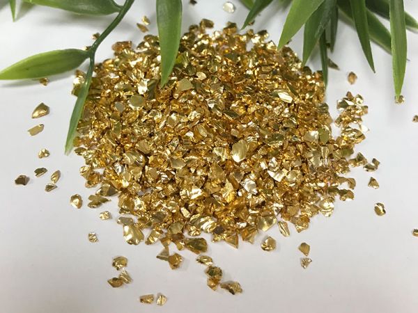 Скляна крихта металізована золото класичне 1-3мм упаковка 50 та 100 грам