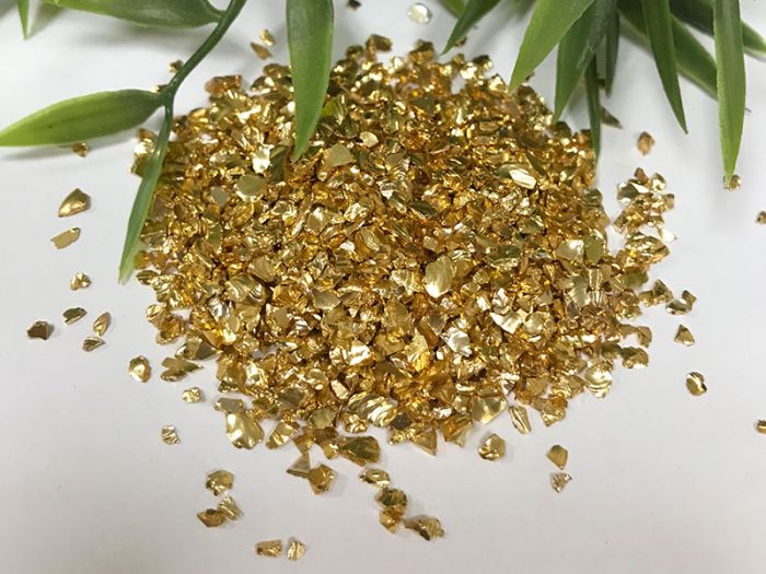 Скляна крихта металізована золото класичне 1-3мм упаковка 50 та 100 грам